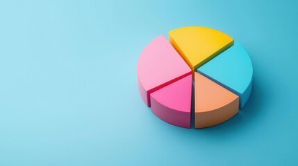 Obraz premium Minimalist pie chart dividing shortterm and longterm Treasury bond investments, US Treasury Bonds, diversified strategy