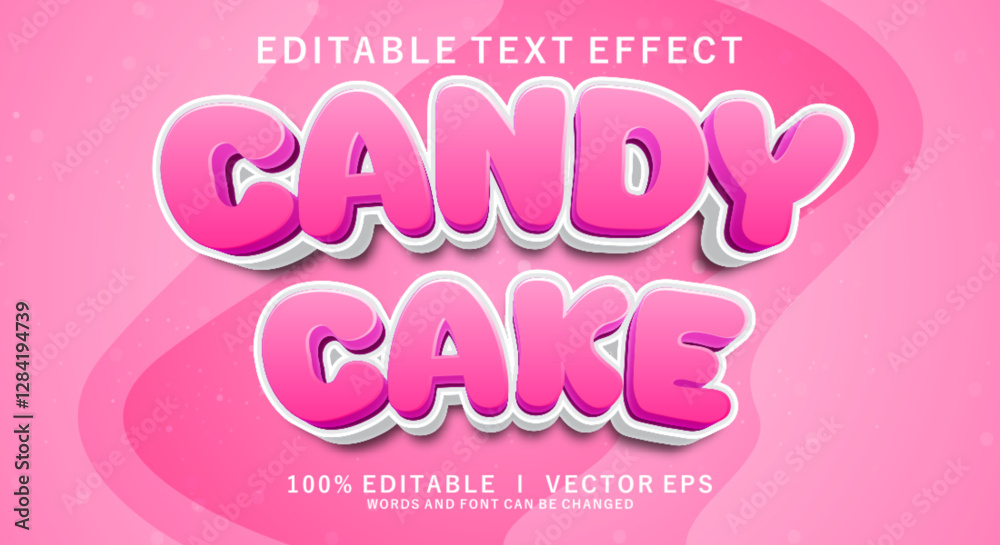 Wall mural candy cake vector text effect with modern style design