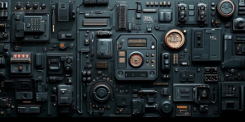 Fototapeta premium Futuristic Circuit Board Panel