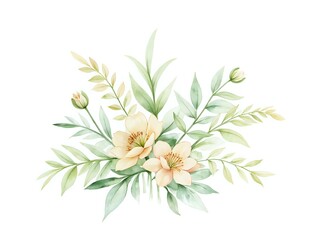 Delicate floral arrangement in soft watercolors