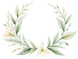 Elegant watercolor floral wreath for decor