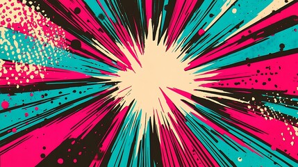Fototapeta premium Vivid Comic and Abstract Explosion Art Collection - Pop Art Style Designs