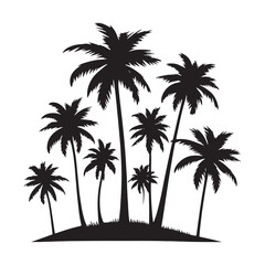 Simple Coconut Tree Silhouette - Clean Coconut Drawing - Artistic Coconut Design - Coconut Tree Vector - Coconut Outline - Coconut Icon
