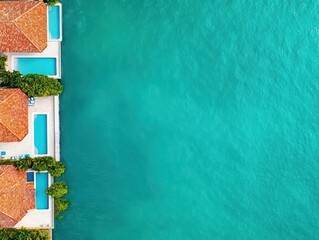 Aerial view of luxurious waterfront mansions, Residential Real Estate  Luxury Properties  Housing Demand, exclusive coastal living