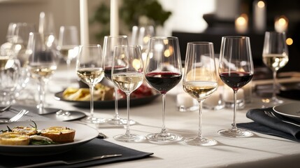 Moderate drinking at a gourmet dinner party. Featuring elegance and indulgence