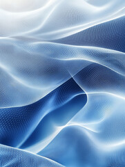 Naklejka premium Soft blue fabric draping gracefully in light