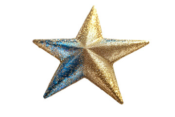 Shining gold star decoration on a white background