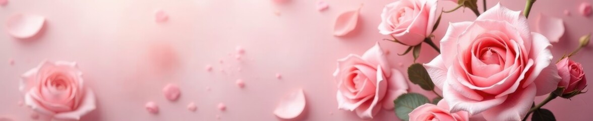 Obraz premium Soft pink vintage rose bouquet with delicate chicken feather texture background, floral, romantic, soft pink