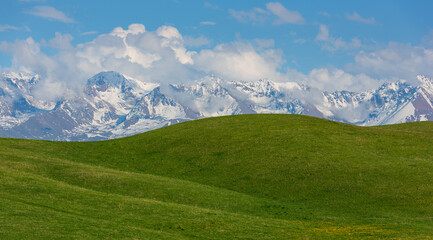 A picturesque mountain plateau in the Almaty region in southeast Kazakhstan