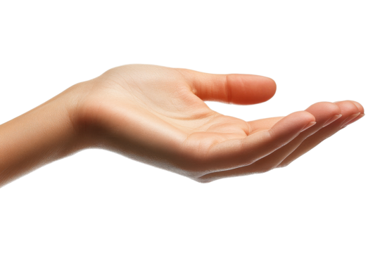 Open hand ready to receive or give assistance
