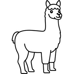 Modern Alpaca Outline Design