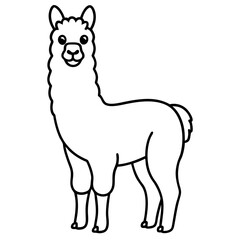 Modern Alpaca Outline Design