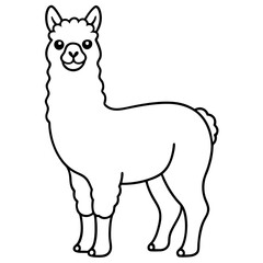 Modern Alpaca Outline Design