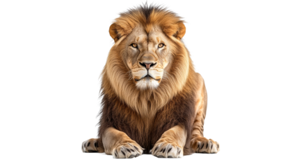 Majestic lion resting in a serene posture