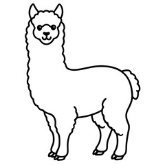Modern Alpaca Outline Design