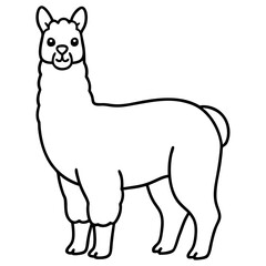 Modern Alpaca Outline Design