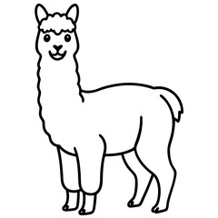 Modern Alpaca Outline Design