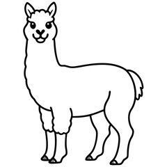 Modern Alpaca Outline Design