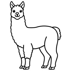 Modern Alpaca Outline Design