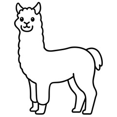 Modern Alpaca Outline Design