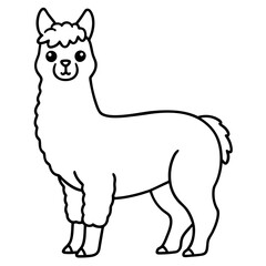Modern Alpaca Outline Design