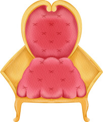 watercolor king chair throne