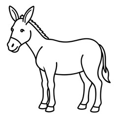 Modern Donkey Line Art
