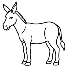 Modern Donkey Line Art