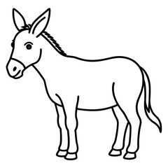 Modern Donkey Line Art