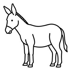 Modern Donkey Line Art