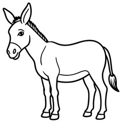 Modern Donkey Line Art