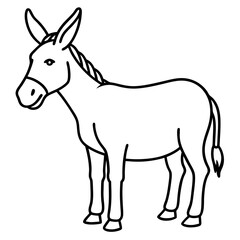 Modern Donkey Line Art