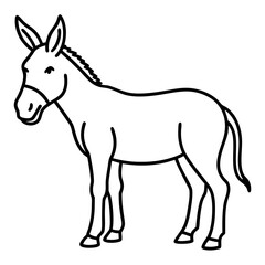 Modern Donkey Line Art