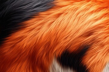 Fiery Maned Wolf Fur Texture with Striking Color Contrast
