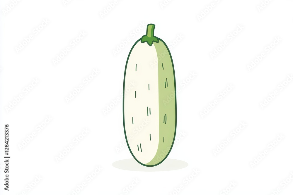 Aufkleber elegant line drawing of a cucumber showcasing minimalism and simplicity in art