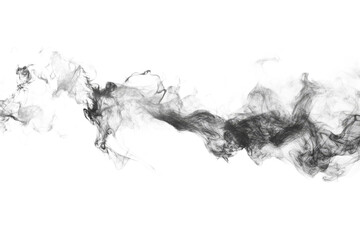 Black smoke swirls on white backdrop