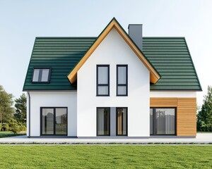 Spacious luxury house with green roofing and wall insulation, Single Detached House  Luxury Home  Energy Efficiency, ecofriendly construction
