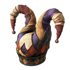 Vintage Jester Hat  Medieval Carnival Costume  Harlequin Cap  Fancy Dress  Theatrical Prop