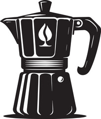 Black Color Coffee maker Silhouette Vector Illustration design, Solid White Background