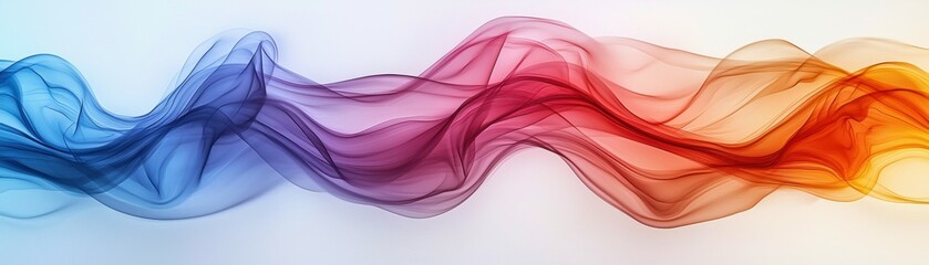 Gradient Flow of Abstract Smoke and Hues in a Serene Wave Formation Digital Background
