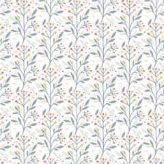 floral pattern with intricate foliage and seasonal blossoms for seamless textile and wallpaper applications
