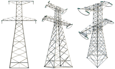 High voltage transmission line tower У220+9 isolate cutout transparent background