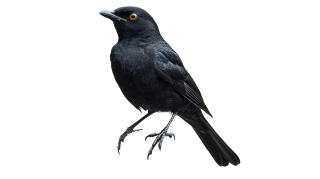 Blackbird perched gracefully in natural pose