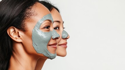 A person applying a facial mask.