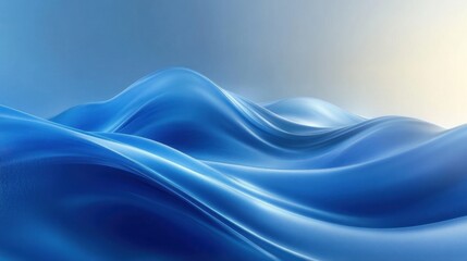 Abstract blue wavy surface, digital background, soft light