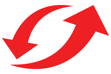 Set of long red curve arrow icon vector . red curve arrow icon set. long arrow icon set. curve arrow vector illustration. Curved or arch arrow icon isolated eps 10