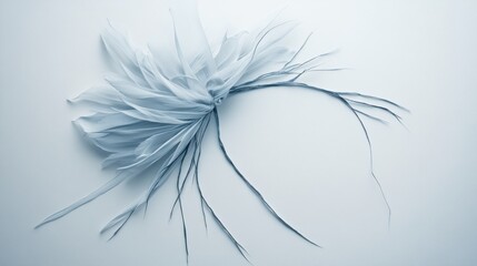 Icy Blue Crystal Formation on Frosted Surface Close Up Abstract Winter Pattern