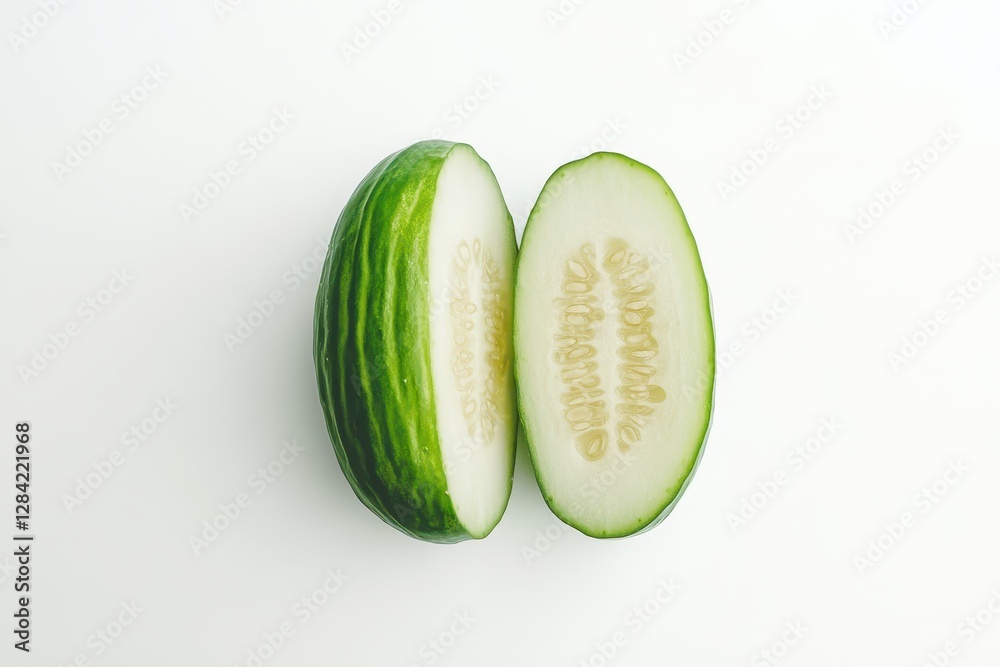 Aufkleber fresh cucumber halves create balanced yin yang symbol showcasing harmony and minimalism in nature