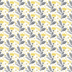 Gardinen Trendige Blumen floral pattern with elegant botanical details and seamless ornamental foliage textures for wrapping paper and prints   © MuhammadUmar