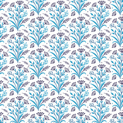 seamless floral pattern with elegant garden inspired details and intricate foliage textures for textile applications
